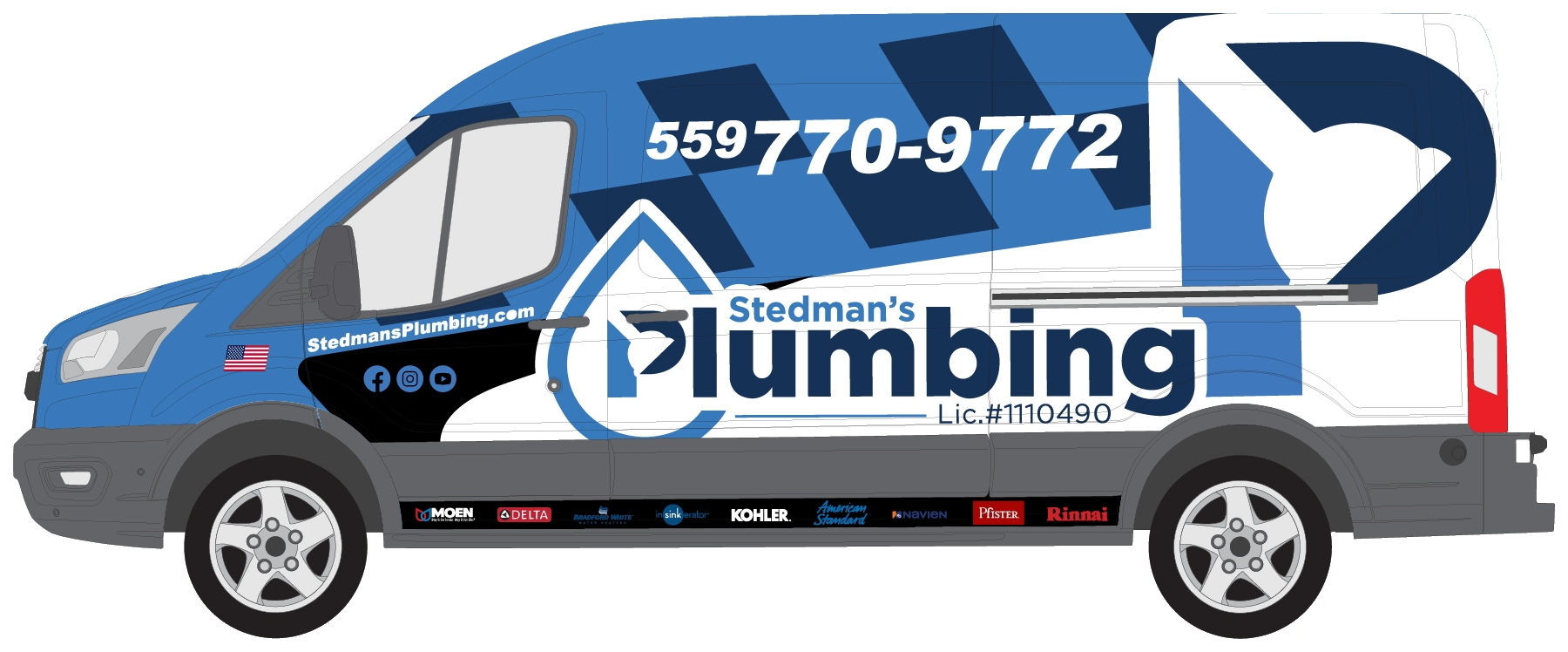Stedman's Plumbing service van serving Fresno CA