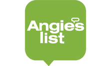 Angie's List logo, green speech bubble.